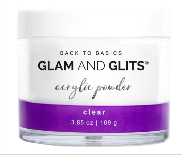 Glam and Glits Back to Basics Acrylic Powder - Clear 3.85oz/109g B2BCL38 