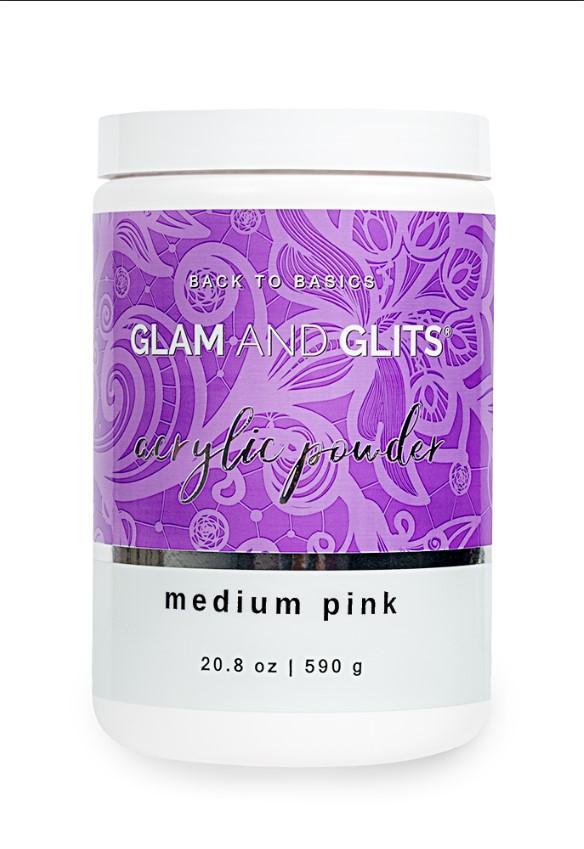 Glam and Glits Back to Basics Acrylic Powder - Medium Pink 20.8oz/590g B2BMP20 