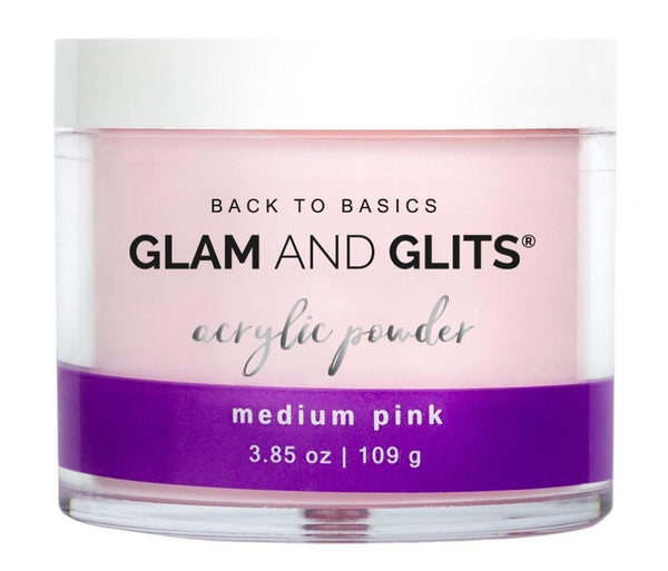 Glam and Glits Back to Basics Acrylic Powder - Medium Pink 3.85oz/109g B2BMP38 