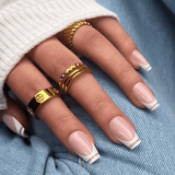 Kiara Sky Acrylic Press On Nails - Modern French XPCS06 